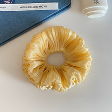 Load image into Gallery viewer, Handcrafted Luminous Ruched Flower Bud Scrunchie