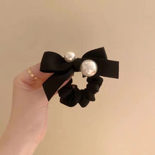 Load image into Gallery viewer, Pearl Reverie — Elegant Bow Scrunchie