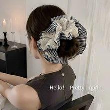 Load image into Gallery viewer, Café Bleu — Striped Ruffle Scrunchie