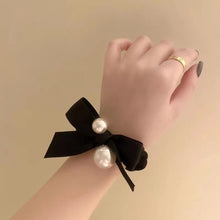 Load image into Gallery viewer, Pearl Reverie — Elegant Bow Scrunchie
