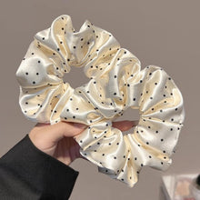 Load image into Gallery viewer, Handcrafted French Polka Dot Satin Scrunchie