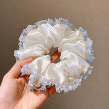 Load image into Gallery viewer, Blue Hour —  White Satin Scrunchie