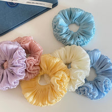 Load image into Gallery viewer, Handcrafted Luminous Ruched Flower Bud Scrunchie