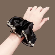 Load image into Gallery viewer, Pearl Halo — Pearl-Trim Scrunchie
