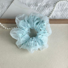 Load image into Gallery viewer, Handcrafted Blue Organza Star Scrunchie