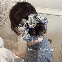 Load image into Gallery viewer, Café Bleu — Striped Ruffle Scrunchie