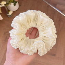 Load image into Gallery viewer, Handcrafted Luminous Ruched Flower Bud Scrunchie