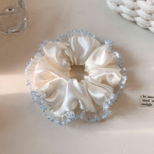 Load image into Gallery viewer, Blue Hour —  White Satin Scrunchie