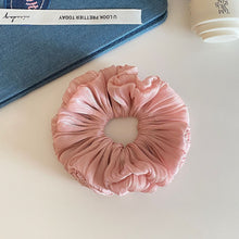 Load image into Gallery viewer, Handcrafted Luminous Ruched Flower Bud Scrunchie