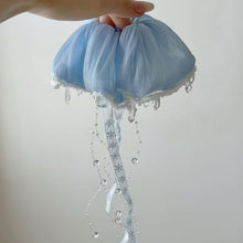 Load image into Gallery viewer, Ice Blue Jellyfish Sheer Tulle Scrunchie