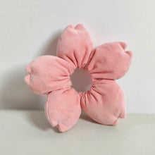 Load image into Gallery viewer, Handcrafted Pink Corduroy Cherry Blossom Scrunchie