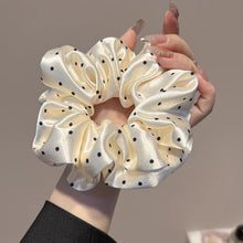 Load image into Gallery viewer, Handcrafted French Polka Dot Satin Scrunchie