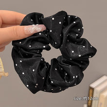 Load image into Gallery viewer, Handcrafted French Polka Dot Satin Scrunchie